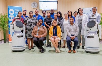 Arima General Hospital Staff and Facilitators at the HALT Health Service Robot training