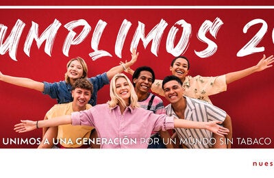 Banner celebraci'on de los 20 años Convenio Marco de OMS