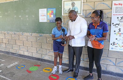 Media launch of creative play project at a school in Barbados