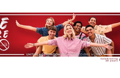 Banner 20th Anniversary - A World with no tobacco