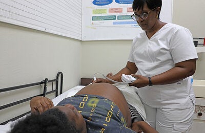 Client attending antenatal clinic