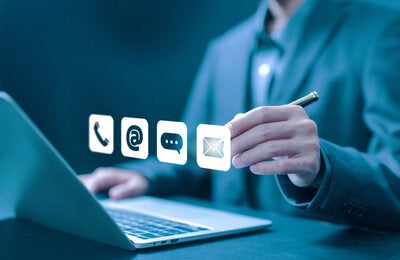 Person interacting with a computer