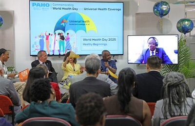 Panelist interacting with audience