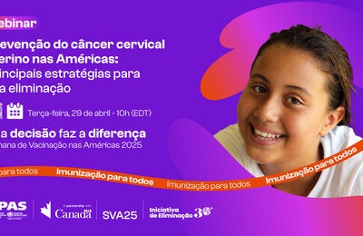 cervical cancer prevention webinar flyer portugese