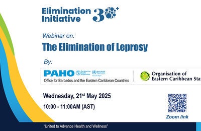 Flyer for webinar on the elimination of leprosy