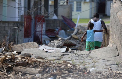 Aftermath of hurricane