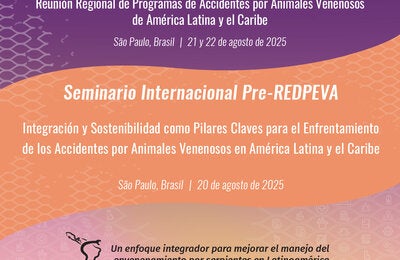 Card reunión REDPEVA, Reunión Regional de Programas de accidentes por animales venenosos de América Latina y el Caribe