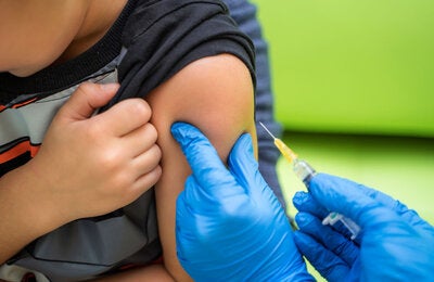 Child receives vaccine