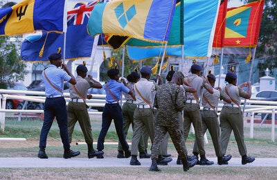 Cadets marching at an event