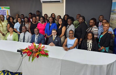 Group photo of participants at a workshop