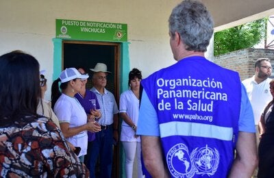 Foto en el puesto de verificación de vinchucas