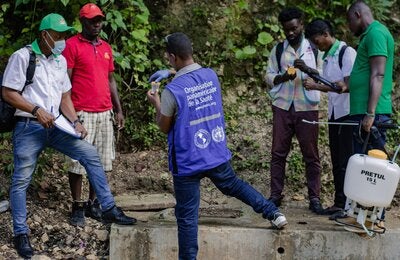 testing water for cholera in haiti