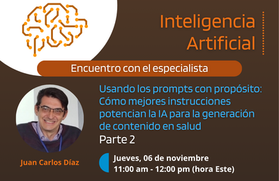 Imagen informativa sobre el encuentro con el especialista Usando prompts con propósito - Parte 2