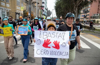 Children in the streets demanding an end to violence against them