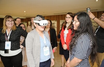 woman with vr headset