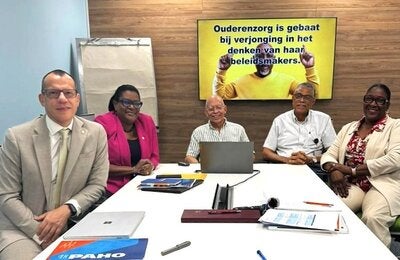 PAHO/WHO TTO team with representatives from the Council of the Elderly- Curacao
