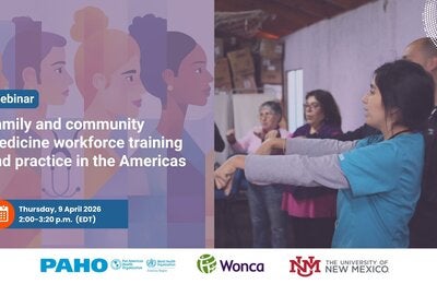 banner evento Formación y práctica de la fuerza de trabajo en medicina familiar y comunitaria en las Américas
