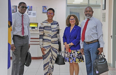 Minister of Health and Wellness Barbados and team with PWR-ECC