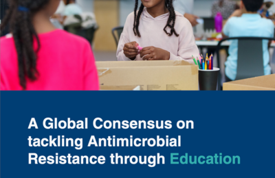 Cover of the Global Consensus on Tackling AMR Through Education cover.