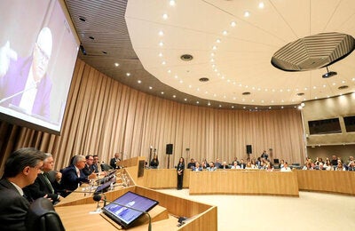Mesa de abertura do evento 