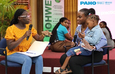 Workshop participants in role play exercise in Saint Vincent and the Grenadines