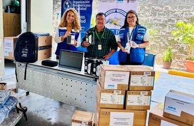 Representante de la OPS hace entrega de equipos a regiones sanitarias y hospitales