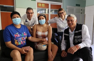 Visita de ECHO y OPS a sala de oncología en hospital pediátrico Juan Manuel Márquez