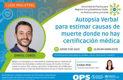 webinario: Autopsia Verbal para estimar causas de muerte donde no hay certificación médica