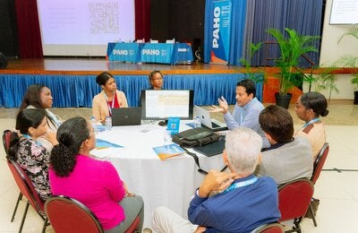Participants in discussion during group work