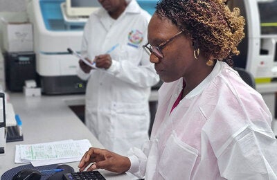 Two people in a laboratory