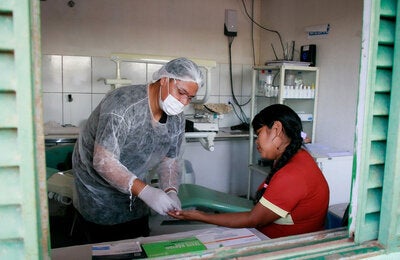 Patient being tested