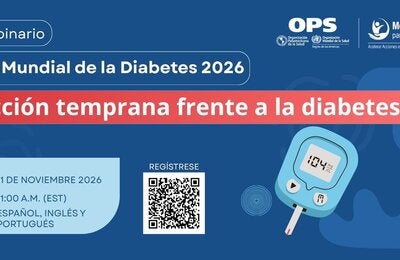 Tarjeta anunciando el webinar del Día Mundial de la Diabetes
