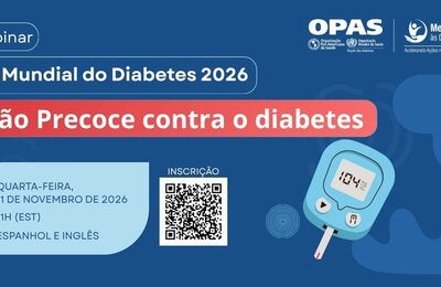 Peça gráfica para o webinar Dia Mundial do Diabetes: Ação Precoce contra o Diabetes