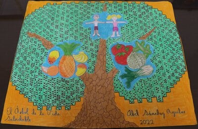 Trabajo con primer lugar en concurso de dibujo por 120 años de OPS