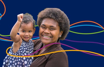 Mother and child in arms