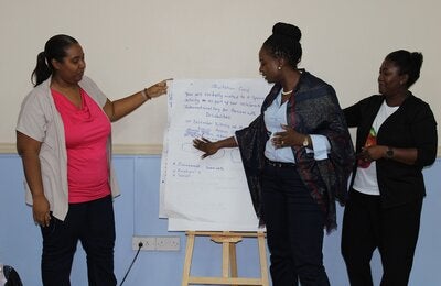 Nurses presenting their Risk Communication and Community Engagement interventions