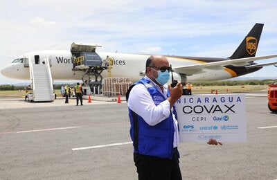Arrival of COVAX vaccines to Nicaragua