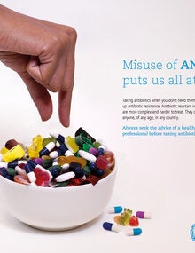 Poster "Misuse of antibiotics puts us all at risk" - horizontal JPG
