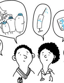 Postcard for social media "Health workers must lead .."