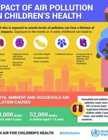 Infographic. Impact of air pollution on children's health; 2019