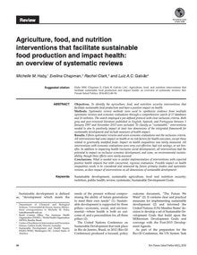 Agriculture, food, and nutrition interventions that facilitate sustainable food production and impact health: an overview of systematic reviews (sólo en inglés)