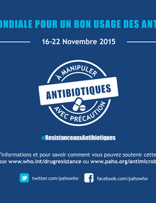Semaine mondiale pour un bon usage de antibiotiques 2015 - tarjeta postal (2) - sólo en francés