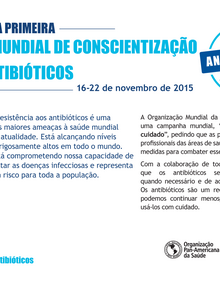 Semana mundial de conscientização sobre antibióticos 2015 - Tarjeta postal (1) - sólo en portugués