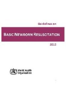 Guidelines on basic newborn resuscitation