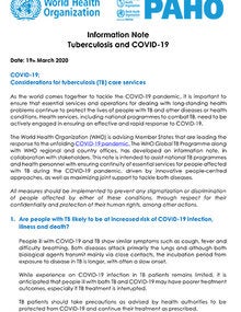 Nota informativa: Tuberculosis y COVID-19