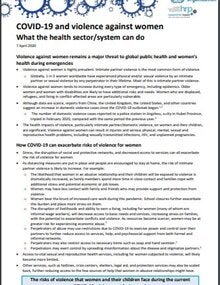 COVID-19 and violence against women. What the health sector/system can do. 