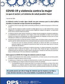 COVID-19 y violencia contra la mujer. Lo que el sector y el sistema de salud pueden hacer