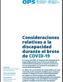 Consideraciones relativas a la discapacidad durante el brote  de COVID-19