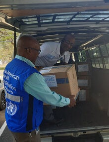 Delivery of PPE donation jamaica