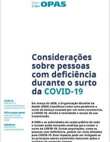 Considerações sobre pessoas com deficiência durante o surto de COVID-19
